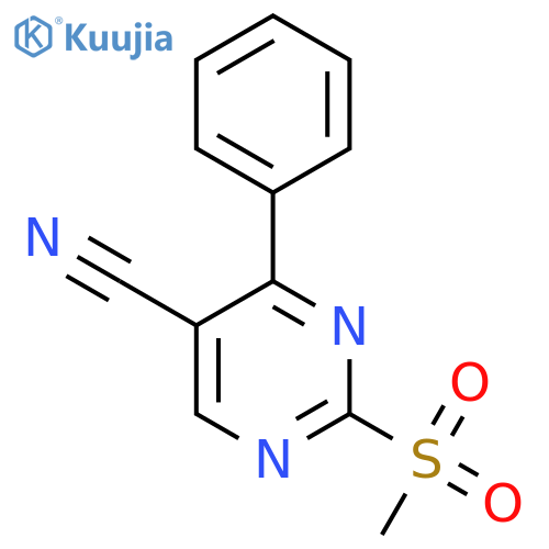 5-Pyrimidinecarbonitrile, 2-(methylsulfonyl)-4-phenyl- structure