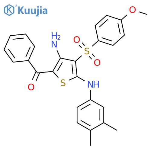 5-benzoyl-N2-(3,4-dimethylphenyl)-3-(4-methoxybenzenesulfonyl)thiophene-2,4-diamine structure