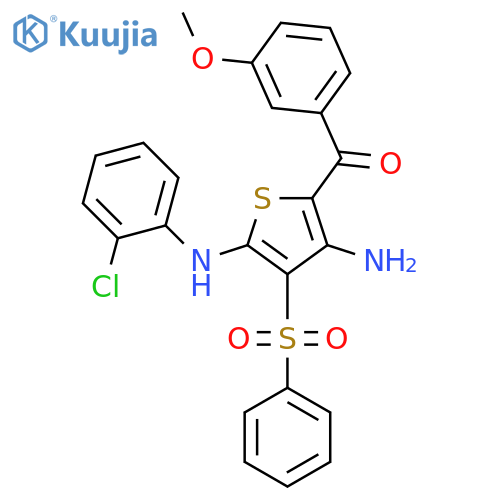 3-(benzenesulfonyl)-N2-(2-chlorophenyl)-5-(3-methoxybenzoyl)thiophene-2,4-diamine structure