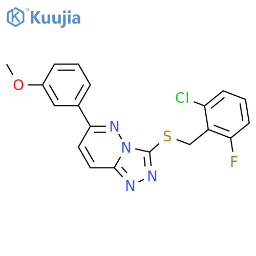 3-{(2-chloro-6-fluorophenyl)methylsulfanyl}-6-(3-methoxyphenyl)-1,2,4triazolo4,3-bpyridazine structure