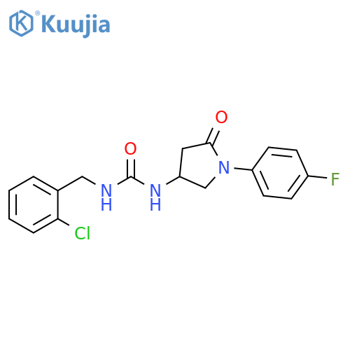 1-(2-chlorophenyl)methyl-3-1-(4-fluorophenyl)-5-oxopyrrolidin-3-ylurea structure