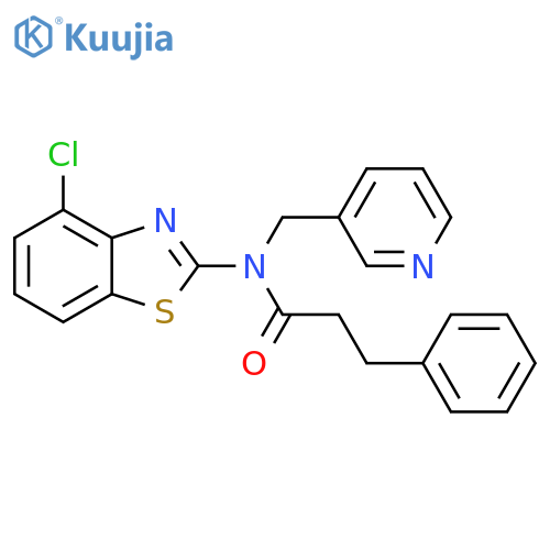 N-(4-chloro-1,3-benzothiazol-2-yl)-3-phenyl-N-(pyridin-3-yl)methylpropanamide structure