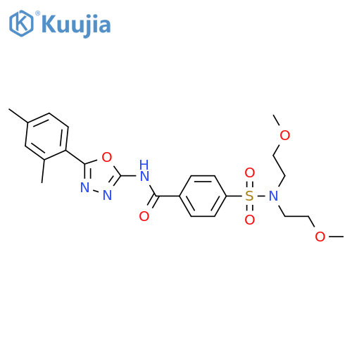 4-bis(2-methoxyethyl)sulfamoyl-N-5-(2,4-dimethylphenyl)-1,3,4-oxadiazol-2-ylbenzamide structure
