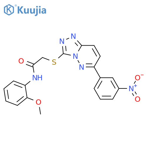 N-(2-methoxyphenyl)-2-{6-(3-nitrophenyl)-1,2,4triazolo4,3-bpyridazin-3-ylsulfanyl}acetamide structure