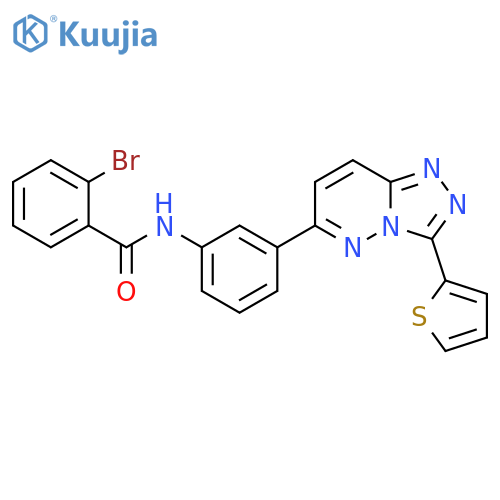 2-bromo-N-{3-3-(thiophen-2-yl)-1,2,4triazolo4,3-bpyridazin-6-ylphenyl}benzamide structure