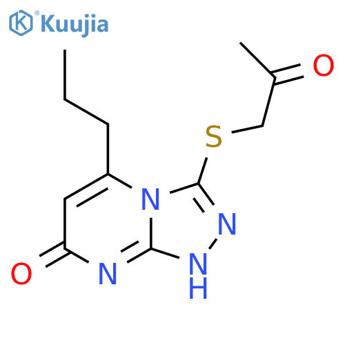 3-(2-oxopropyl)sulfanyl-5-propyl-7H,8H-1,2,4triazolo4,3-apyrimidin-7-one structure