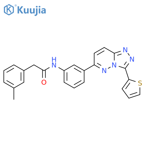 2-(3-methylphenyl)-N-{3-3-(thiophen-2-yl)-1,2,4triazolo4,3-bpyridazin-6-ylphenyl}acetamide structure