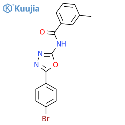 N-5-(4-bromophenyl)-1,3,4-oxadiazol-2-yl-3-methylbenzamide structure
