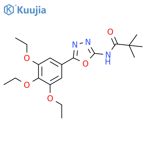 2,2-dimethyl-N-5-(3,4,5-triethoxyphenyl)-1,3,4-oxadiazol-2-ylpropanamide structure
