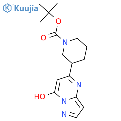 2-methyl-2-propanyl 3-(7-hydroxypyrazolo[1,5-a]pyrimidin-5-yl)-1- Piperidinecarboxylate structure