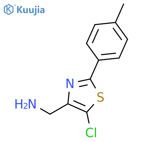 1-5-chloro-2-(4-methylphenyl)-1,3-thiazol-4-ylmethanamine structure