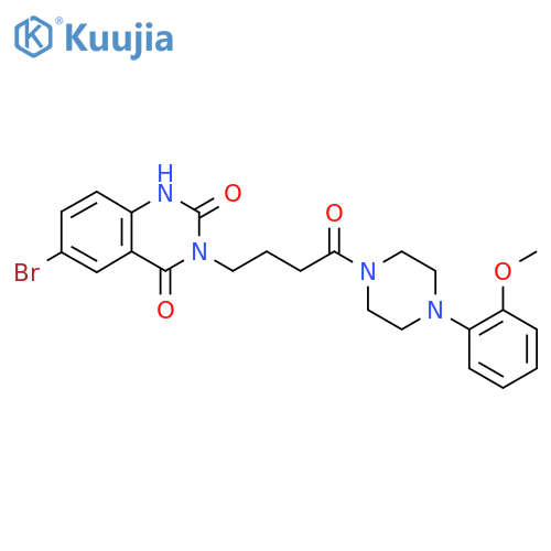 6-bromo-3-{4-4-(2-methoxyphenyl)piperazin-1-yl-4-oxobutyl}-1,2,3,4-tetrahydroquinazoline-2,4-dione structure