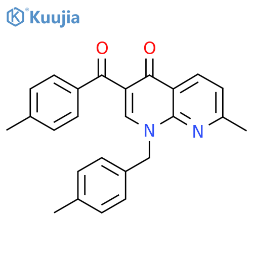 7-methyl-3-(4-methylbenzoyl)-1-(4-methylphenyl)methyl-1,4-dihydro-1,8-naphthyridin-4-one structure
