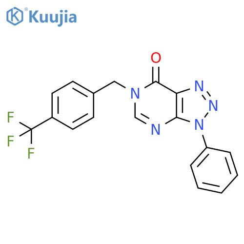 3-phenyl-6-{4-(trifluoromethyl)phenylmethyl}-3H,6H,7H-1,2,3triazolo4,5-dpyrimidin-7-one structure
