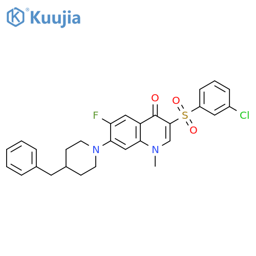 7-(4-benzylpiperidin-1-yl)-3-(3-chlorobenzenesulfonyl)-6-fluoro-1-methyl-1,4-dihydroquinolin-4-one structure