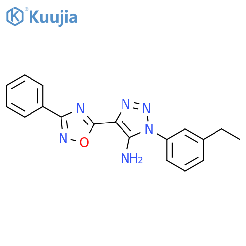 1-(3-ethylphenyl)-4-(3-phenyl-1,2,4-oxadiazol-5-yl)-1H-1,2,3-triazol-5-amine structure