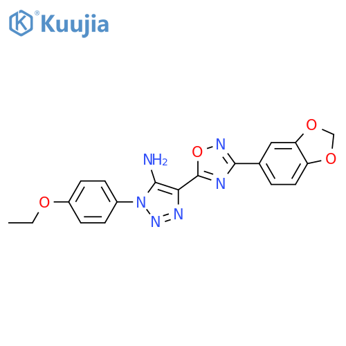 4-3-(2H-1,3-benzodioxol-5-yl)-1,2,4-oxadiazol-5-yl-1-(4-ethoxyphenyl)-1H-1,2,3-triazol-5-amine structure