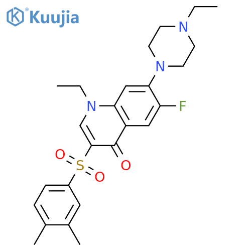 3-(3,4-dimethylbenzenesulfonyl)-1-ethyl-7-(4-ethylpiperazin-1-yl)-6-fluoro-1,4-dihydroquinolin-4-one structure