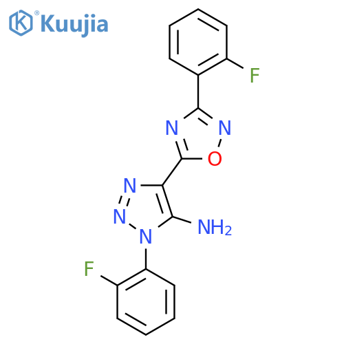 1-(2-fluorophenyl)-4-3-(2-fluorophenyl)-1,2,4-oxadiazol-5-yl-1H-1,2,3-triazol-5-amine structure