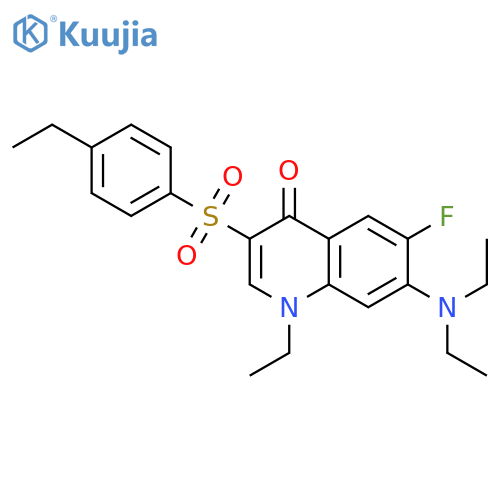 7-(diethylamino)-1-ethyl-3-(4-ethylbenzenesulfonyl)-6-fluoro-1,4-dihydroquinolin-4-one structure