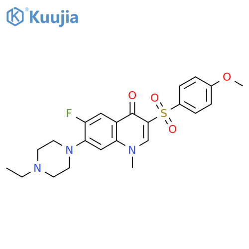 7-(4-ethylpiperazin-1-yl)-6-fluoro-3-(4-methoxybenzenesulfonyl)-1-methyl-1,4-dihydroquinolin-4-one structure