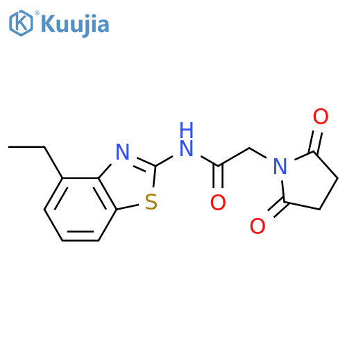 2-(2,5-dioxopyrrolidin-1-yl)-N-(4-ethyl-1,3-benzothiazol-2-yl)acetamide structure