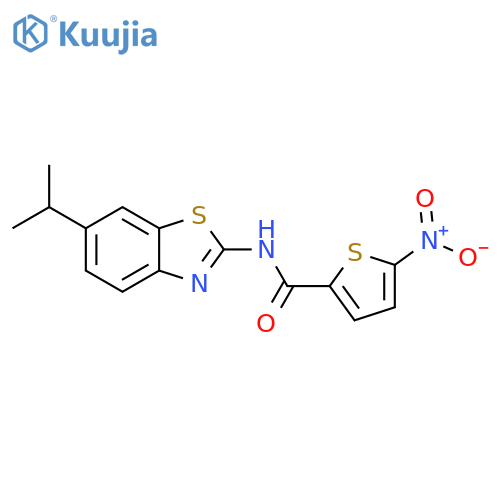 5-nitro-N-6-(propan-2-yl)-1,3-benzothiazol-2-ylthiophene-2-carboxamide structure