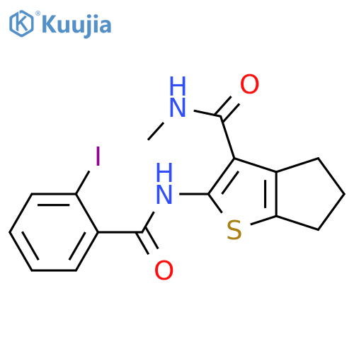 2-(2-iodobenzamido)-N-methyl-4H,5H,6H-cyclopentabthiophene-3-carboxamide structure