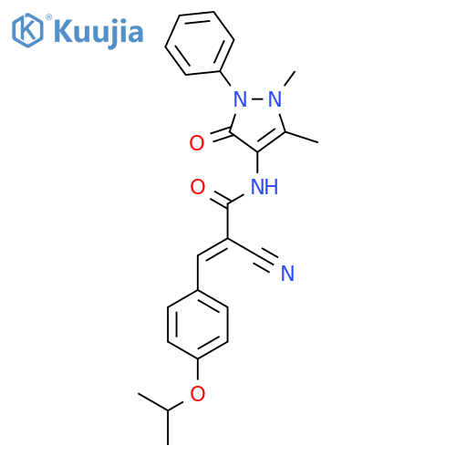 (E)-2-Cyano-N-(1,5-dimethyl-3-oxo-2-phenylpyrazol-4-yl)-3-(4-propan-2-yloxyphenyl)prop-2-enamide structure