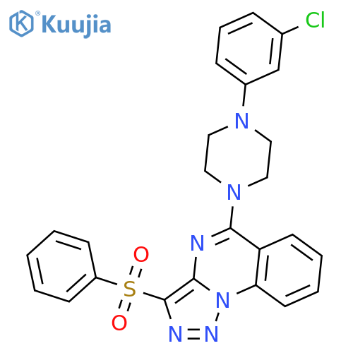 1-3-(benzenesulfonyl)-1,2,3triazolo1,5-aquinazolin-5-yl-4-(3-chlorophenyl)piperazine structure