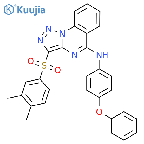 3-(3,4-dimethylbenzenesulfonyl)-N-(4-phenoxyphenyl)-1,2,3triazolo1,5-aquinazolin-5-amine structure