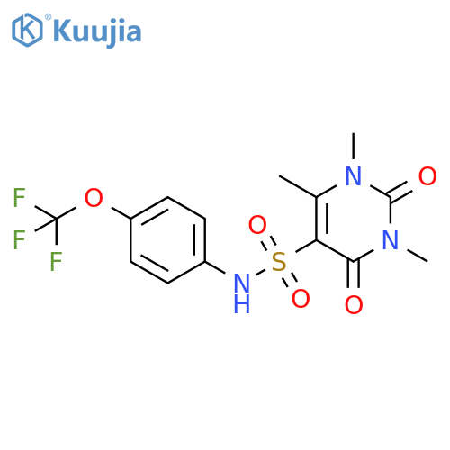 1,3,6-trimethyl-2,4-dioxo-N-4-(trifluoromethoxy)phenyl-1,2,3,4-tetrahydropyrimidine-5-sulfonamide structure