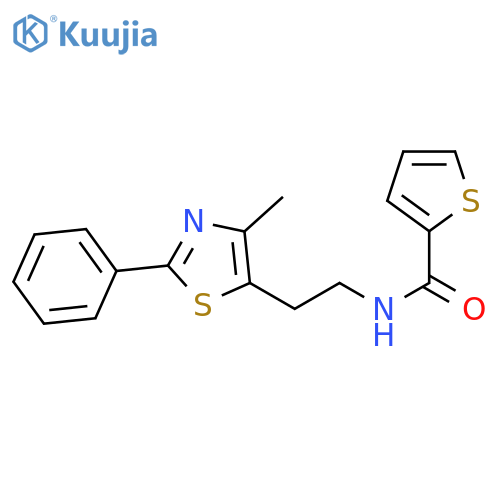 N-2-(4-methyl-2-phenyl-1,3-thiazol-5-yl)ethylthiophene-2-carboxamide structure