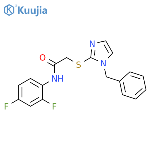 2-(1-benzyl-1H-imidazol-2-yl)sulfanyl-N-(2,4-difluorophenyl)acetamide structure