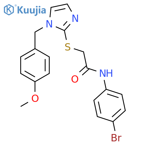 N-(4-bromophenyl)-2-({1-(4-methoxyphenyl)methyl-1H-imidazol-2-yl}sulfanyl)acetamide structure