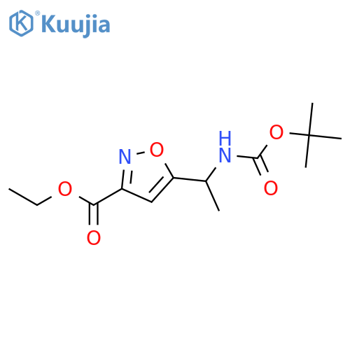 (R)-Ethyl 5-(1-((tert-butoxycarbonyl)amino)ethyl)isoxazole-3-carboxylate structure