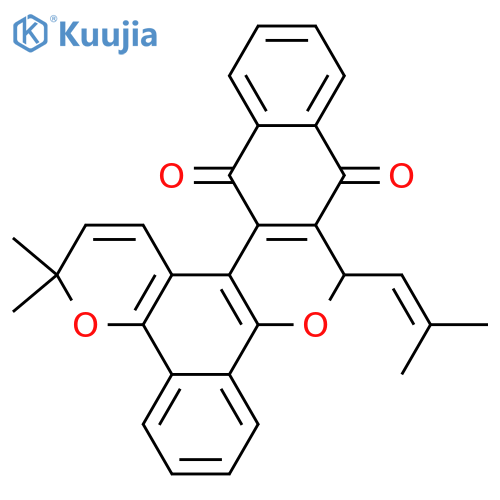3,10-Dihydro-3,3-dimethyl-10-(2-methyl-1-propenyl)naphtho[2,3-d]pyrano[3',2':3,4]naphtho[1,2-b]pyran-11,16-dione structure