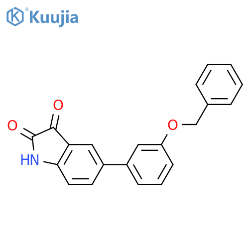 5-(3-phenylmethoxyphenyl)-1H-indole-2,3-dione structure