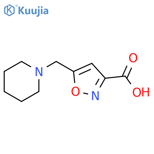 5-[(piperidin-1-yl)methyl]-1,2-oxazole-3-carboxylic acid structure
