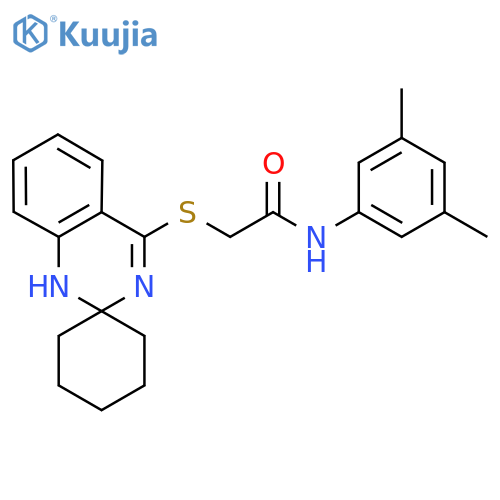N-(3,5-dimethylphenyl)-2-{1'H-spirocyclohexane-1,2'-quinazolinesulfanyl}acetamide structure