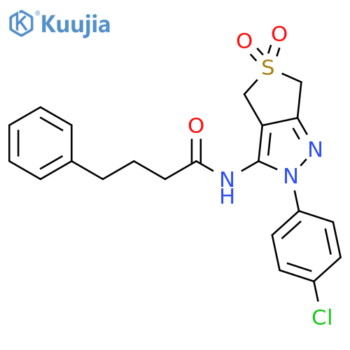 N-2-(4-chlorophenyl)-5,5-dioxo-2H,4H,6H-5lambda6-thieno3,4-cpyrazol-3-yl-4-phenylbutanamide structure