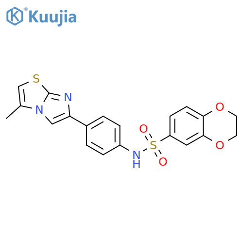 N-(4-{3-methylimidazo2,1-b1,3thiazol-6-yl}phenyl)-2,3-dihydro-1,4-benzodioxine-6-sulfonamide structure