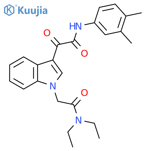 2-(3-{(3,4-dimethylphenyl)carbamoylcarbonyl}-1H-indol-1-yl)-N,N-diethylacetamide structure