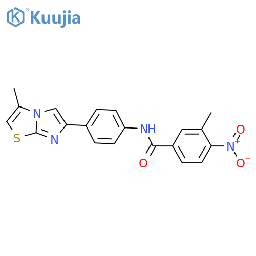 3-methyl-N-(4-{3-methylimidazo2,1-b1,3thiazol-6-yl}phenyl)-4-nitrobenzamide structure