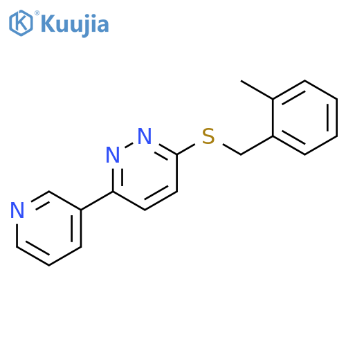 3-{(2-methylphenyl)methylsulfanyl}-6-(pyridin-3-yl)pyridazine structure