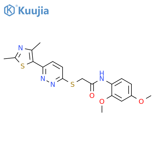 N-(2,4-dimethoxyphenyl)-2-{6-(2,4-dimethyl-1,3-thiazol-5-yl)pyridazin-3-ylsulfanyl}acetamide structure