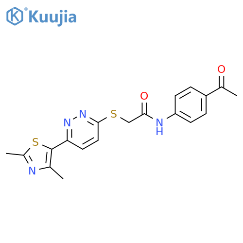 N-(4-acetylphenyl)-2-{6-(2,4-dimethyl-1,3-thiazol-5-yl)pyridazin-3-ylsulfanyl}acetamide structure