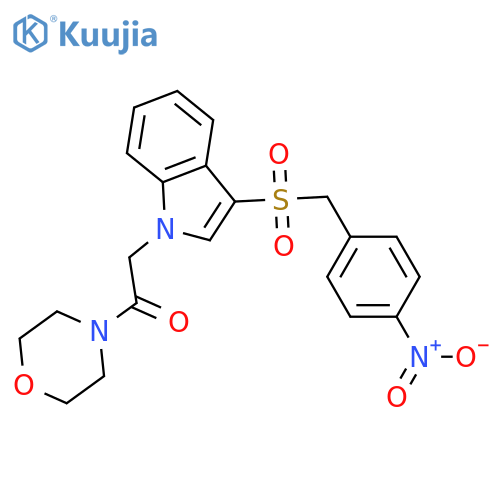 1-(morpholin-4-yl)-2-{3-(4-nitrophenyl)methanesulfonyl-1H-indol-1-yl}ethan-1-one structure