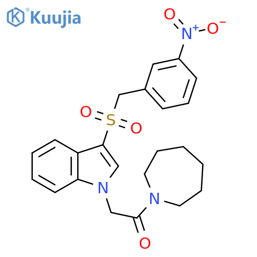 1-(azepan-1-yl)-2-{3-(3-nitrophenyl)methanesulfonyl-1H-indol-1-yl}ethan-1-one structure