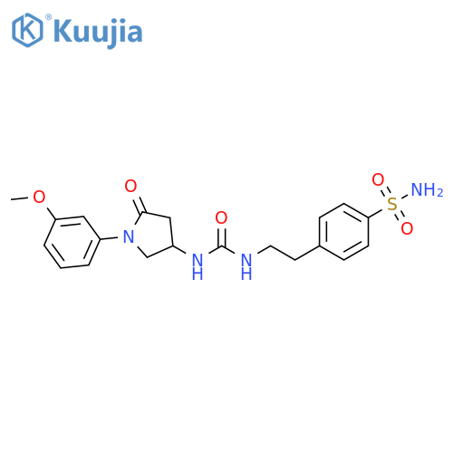 3-1-(3-methoxyphenyl)-5-oxopyrrolidin-3-yl-1-2-(4-sulfamoylphenyl)ethylurea structure